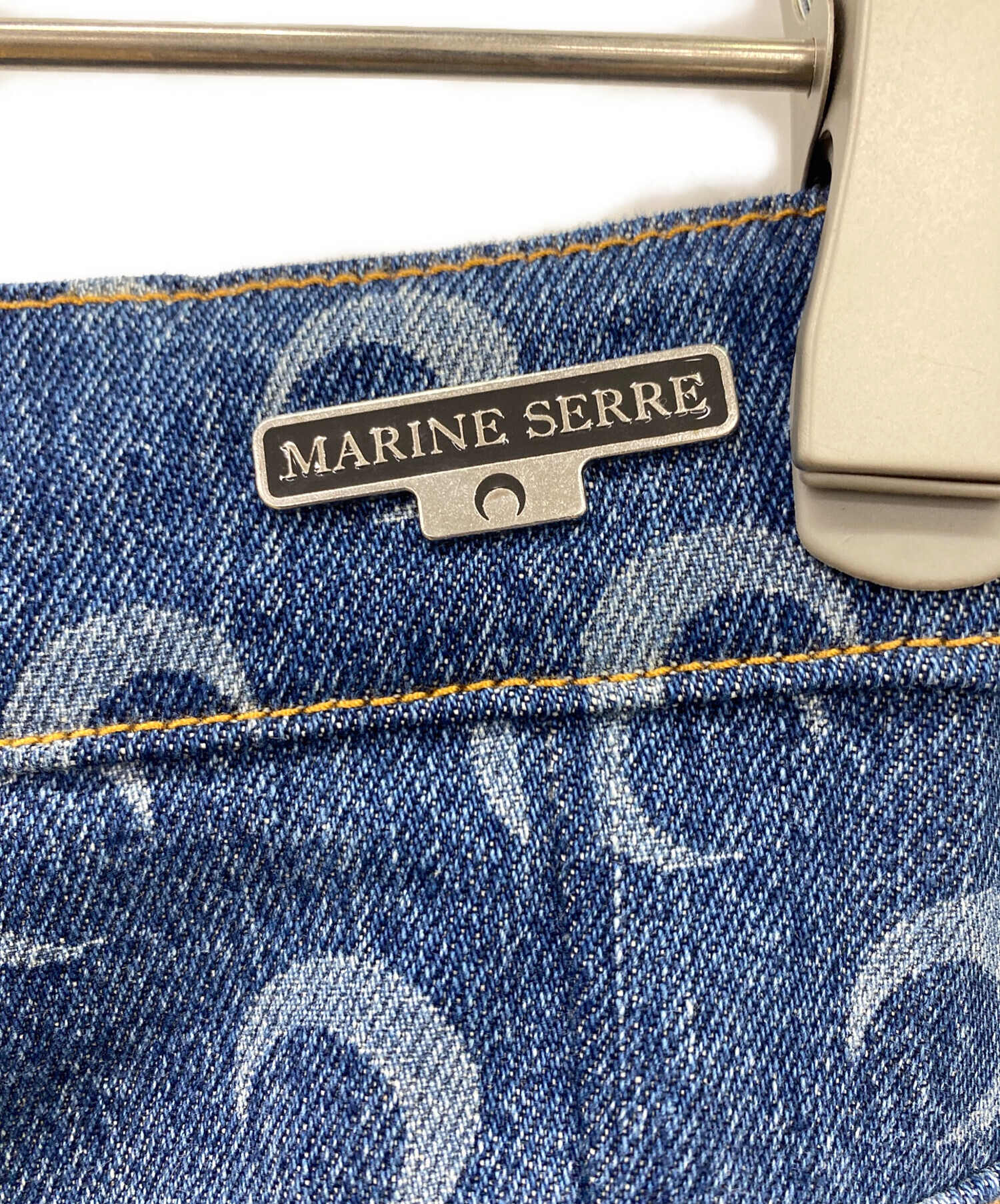 MARINE SERRE SERRE MARINE | marine25FW／WPA169 デニムパンツ ロゴ　デニム　34 パンツ