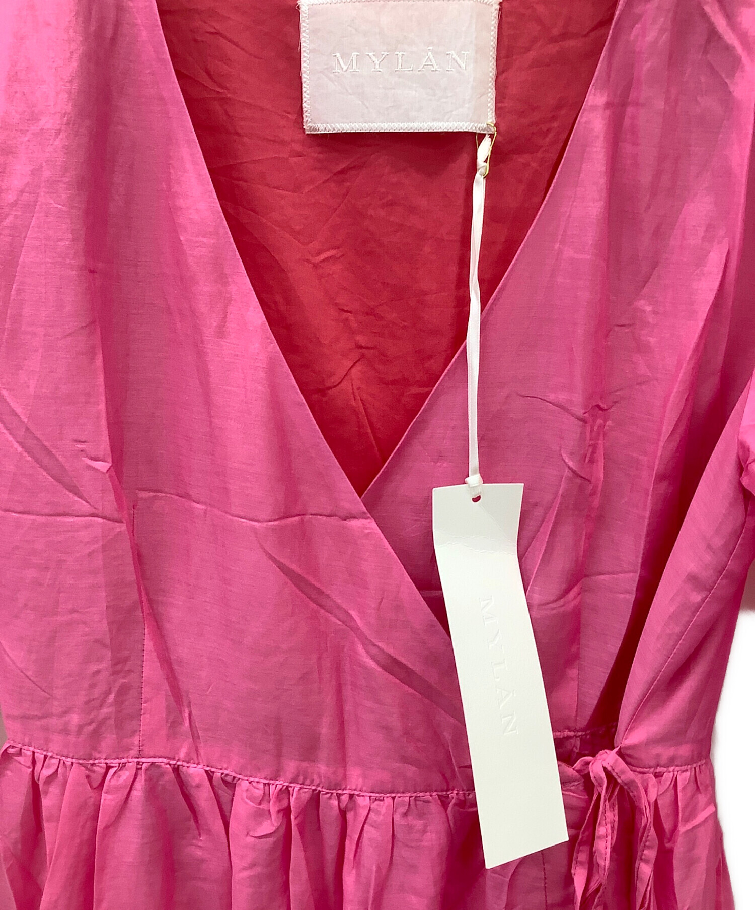 中古・古着通販】MYLAN (マイラン) 半袖ワンピース ピンク サイズ:S 未