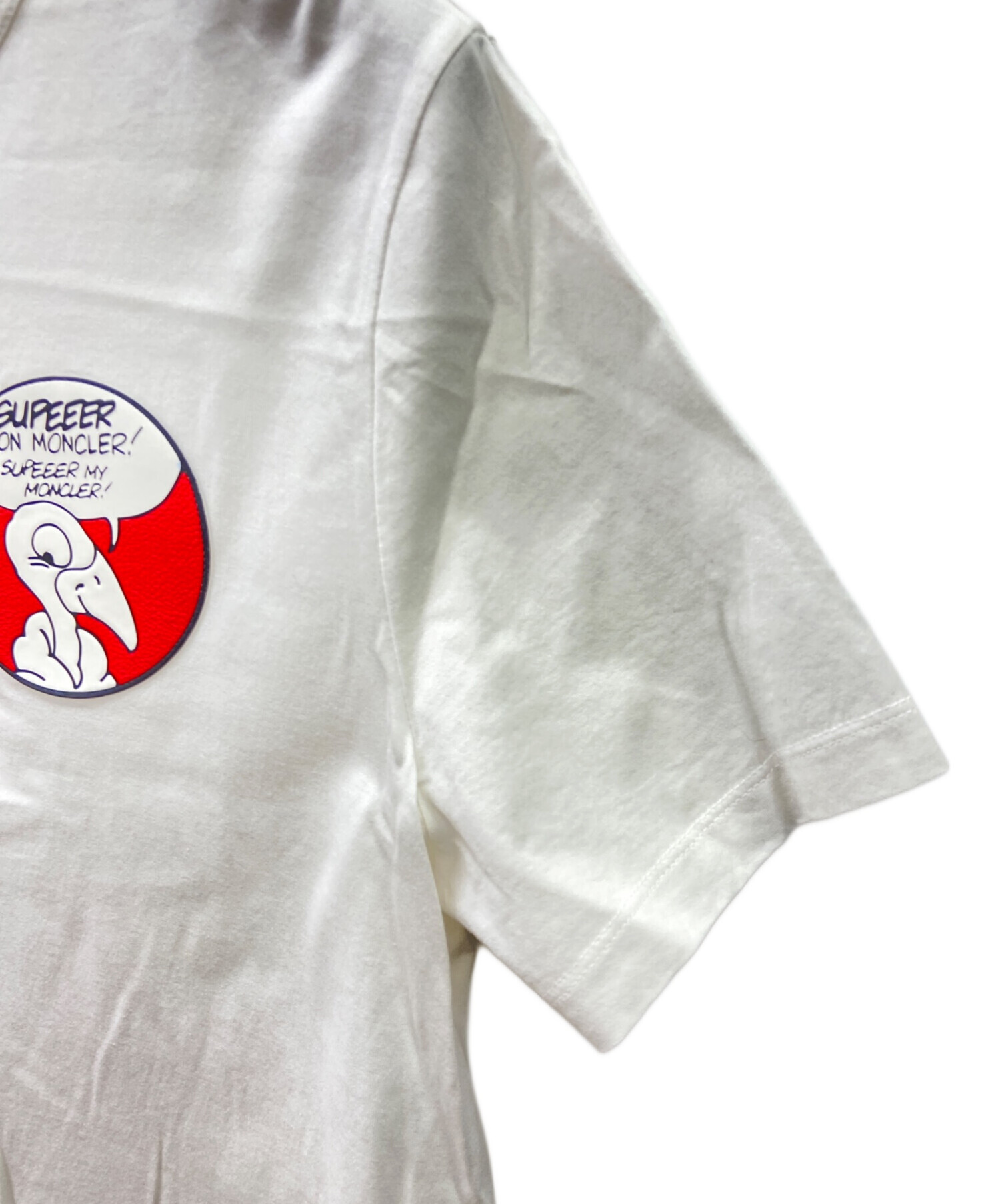 モンクレール 半袖カットソー MONCLER (モンクレール) レディース Tシャツ 半袖 フロント 刺繍 ロゴ