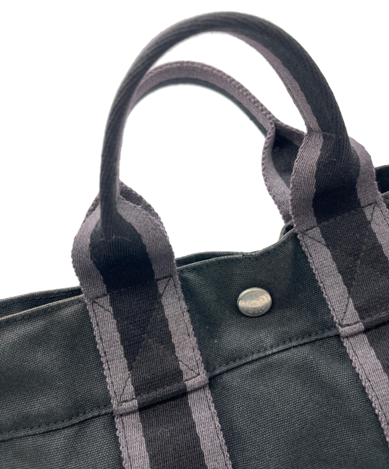 中古・古着通販】HERMES (エルメス) ミニトートバッグ ブラック×グレー 
