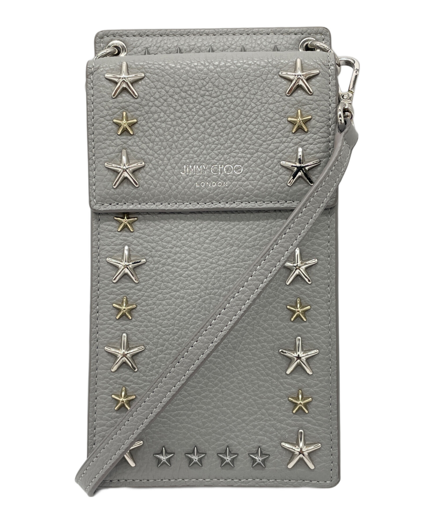 中古・古着通販】JIMMY CHOO (ジミーチュウ) PEGASI PHONE CASE グレー 