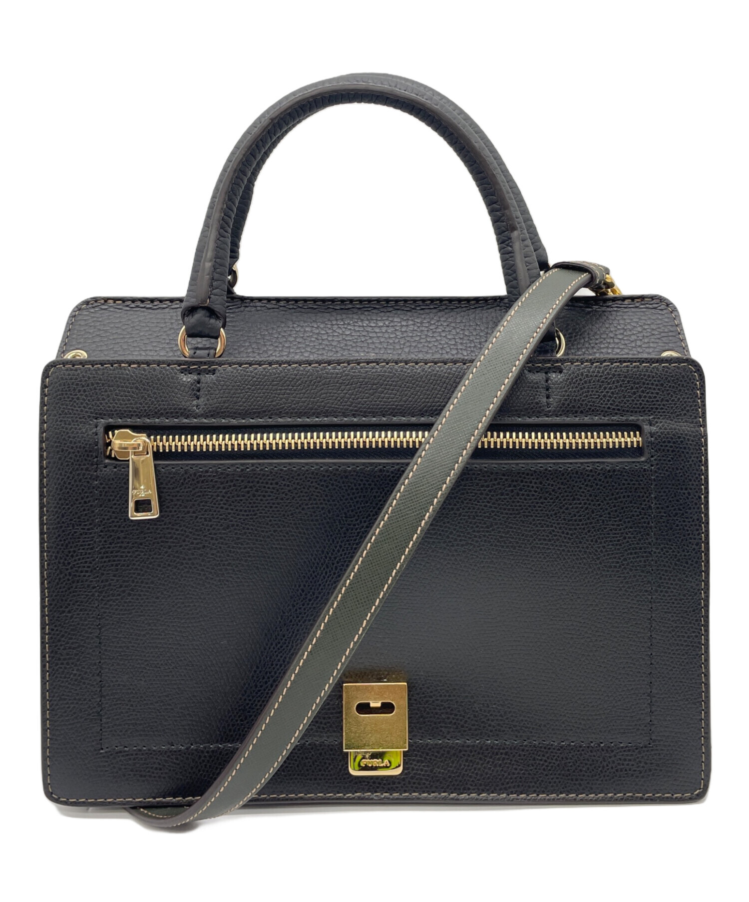 中古・古着通販】FURLA (フルラ) レザー2WAYバッグ ブラック｜ブランド 