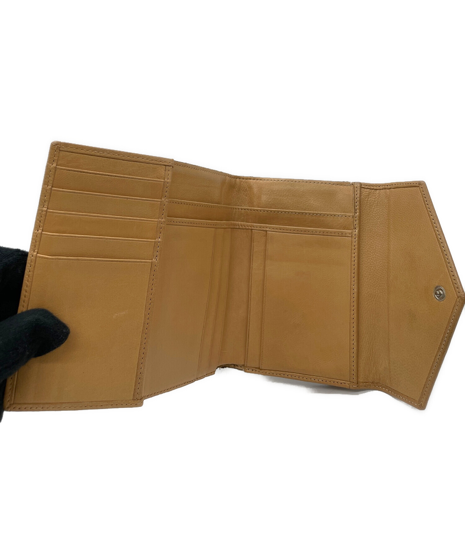 【未使用級】クリスチャンディオール 二つ折り財布 ベージュ トロッター 中古・古着通販】Christian Dior (クリスチャン ディオール) 2つ折り