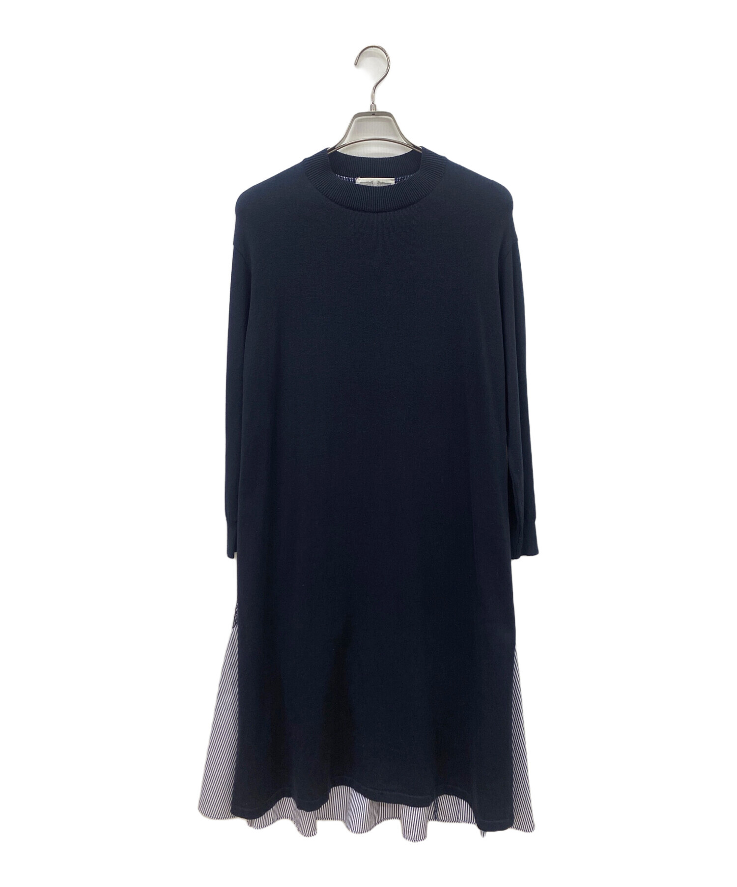 中古・古着通販】BEARDSLEY (ビアズリー) 切替ワンピース ネイビー