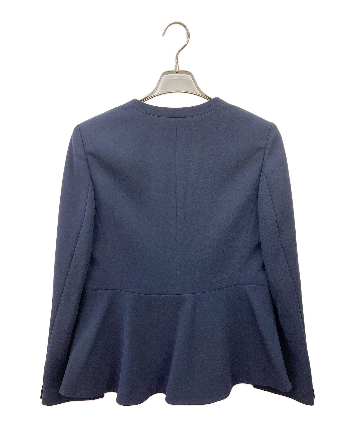 未着用 PLSTプラステ トリアセブレンドペプラムジャケット Sサイズ ネイビー PLST(プラステ)公式 | トリアセブレンドペプラムジャケット