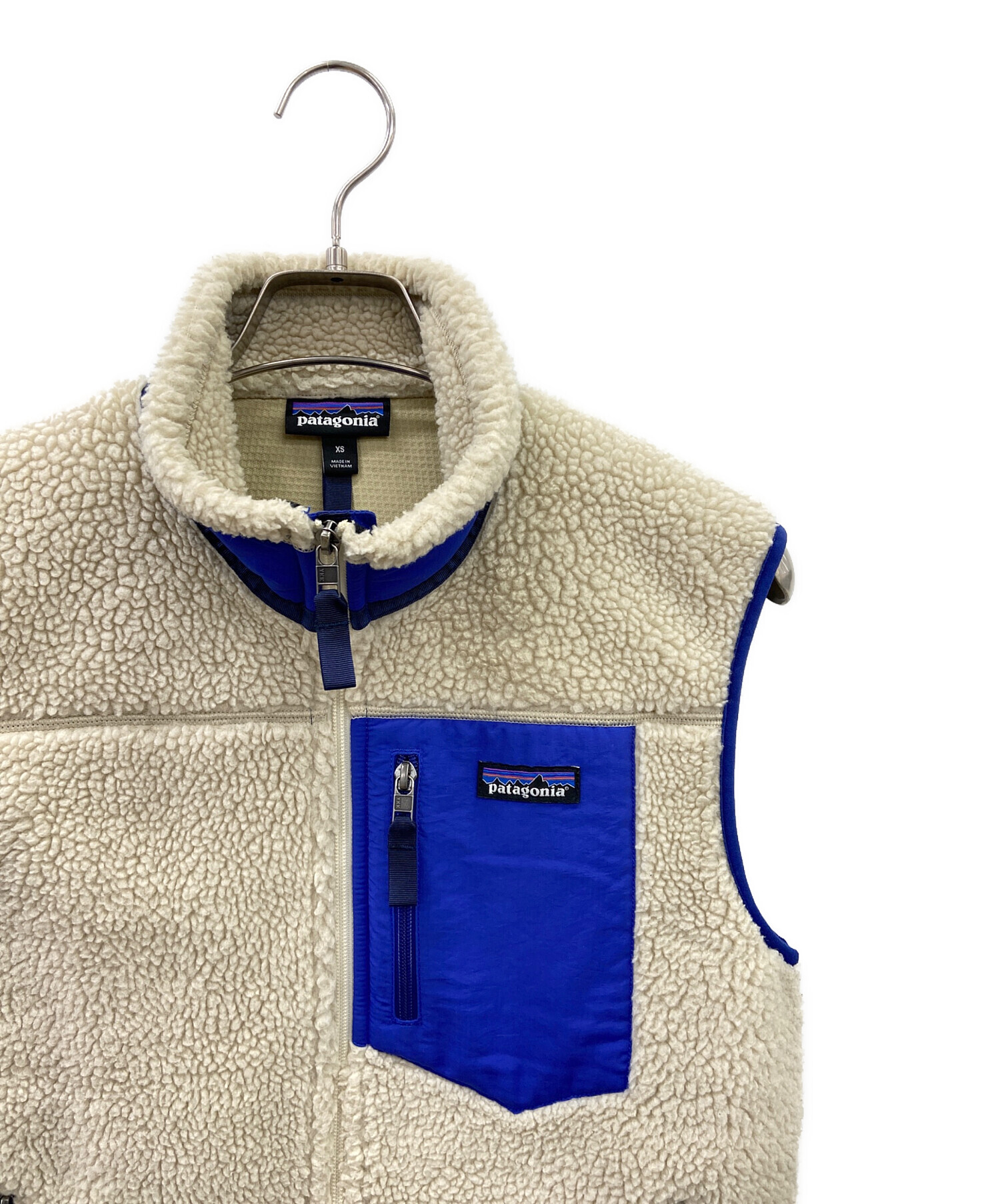 パタゴニア クラシックレトロ ベスト ベージュ/ブルー patagonia