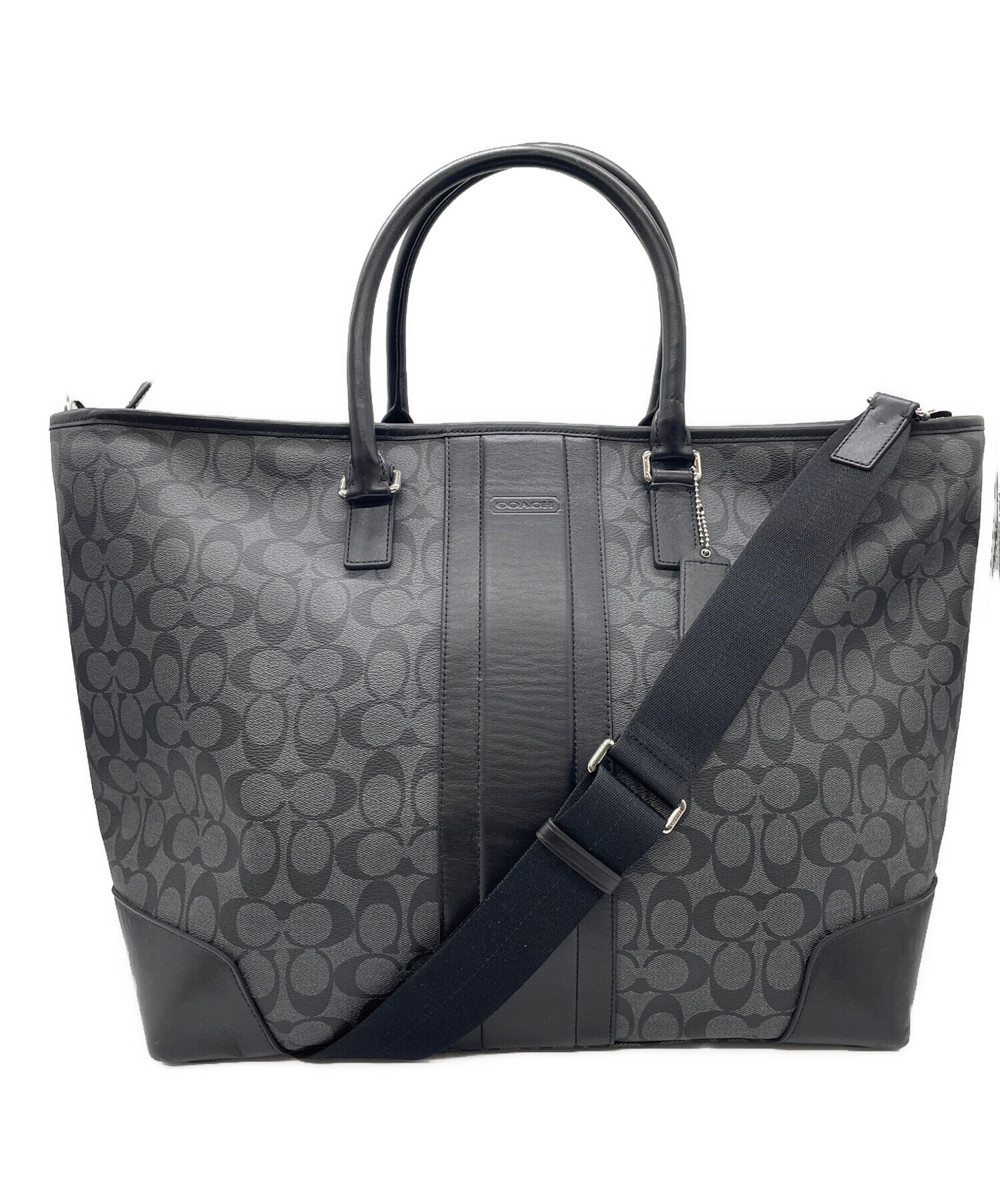 中古・古着通販】COACH (コーチ) トートバッグ グレー×ブラック 