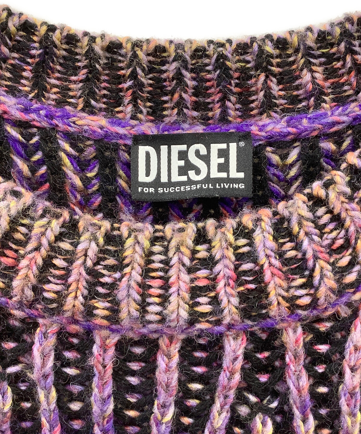 「DIESEL/ディーゼル」ウールニット編みジャケット（クリームベージュ）  編み地切替 ドライバーズニット ジャケットDIESEL &frasl; ディーゼル