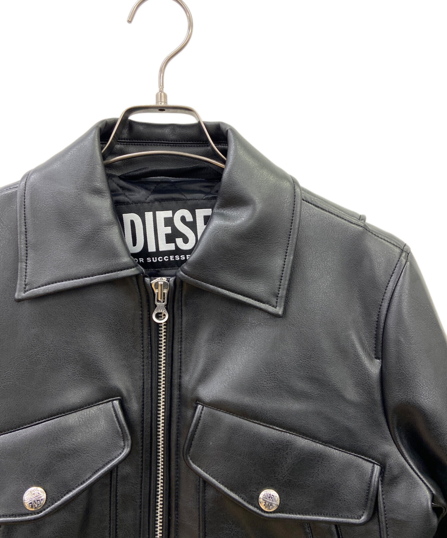 中古・古着通販】DIESEL (ディーゼル) レザージャケット ブラック