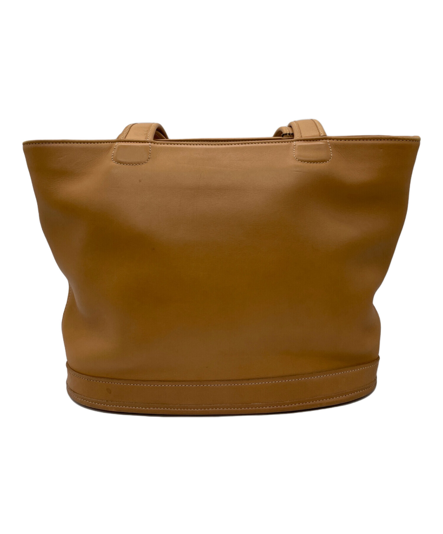 COACH ベージュ レザートートバッグ 定番・人気】COACH コーチ トートバッグ レザー ベージュ A4対応