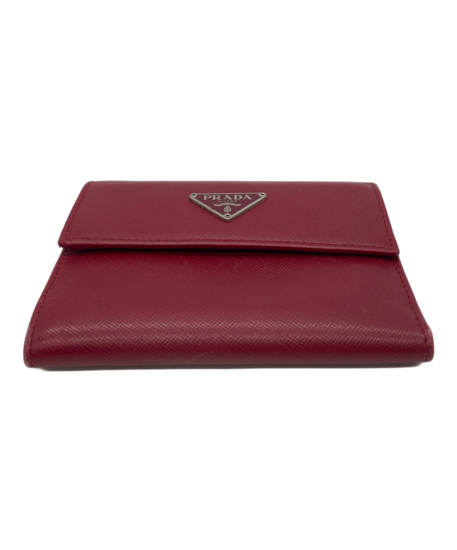 中古・古着通販】PRADA (プラダ) PRADA 3つ折り財布 レッド｜ブランド