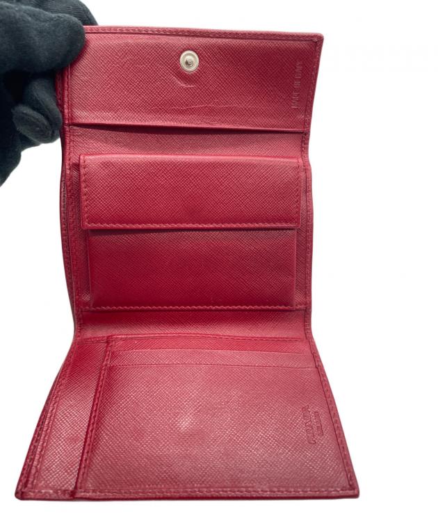 中古・古着通販】PRADA (プラダ) PRADA 3つ折り財布 レッド｜ブランド