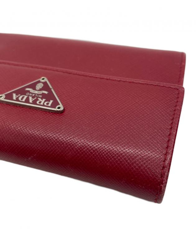 中古・古着通販】PRADA (プラダ) PRADA 3つ折り財布 レッド｜ブランド