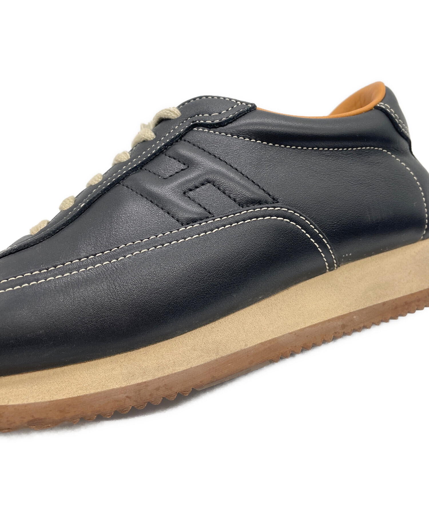 中古・古着通販】HERMES (エルメス) HERMES Hロゴレザースニーカー