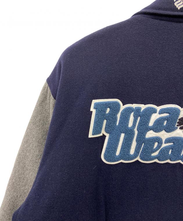 中古・古着通販】ROCA WEAR (ロカウェア) スタジャン ネイビー×グレー
