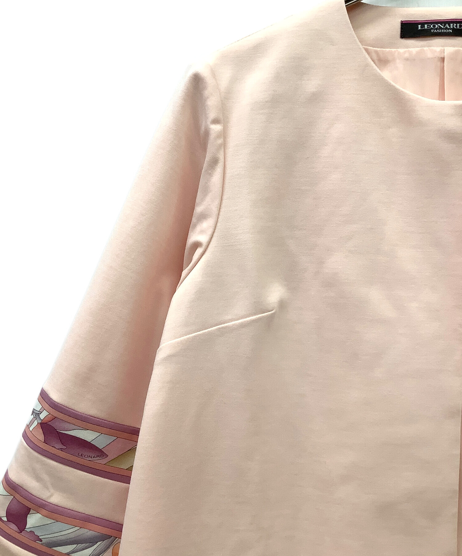 2 未使用保管品　レオナールスポーツ　スプリングコート　ピンク　40 中古・古着通販】LEONARD (レオナール) スプリングコート ピンク