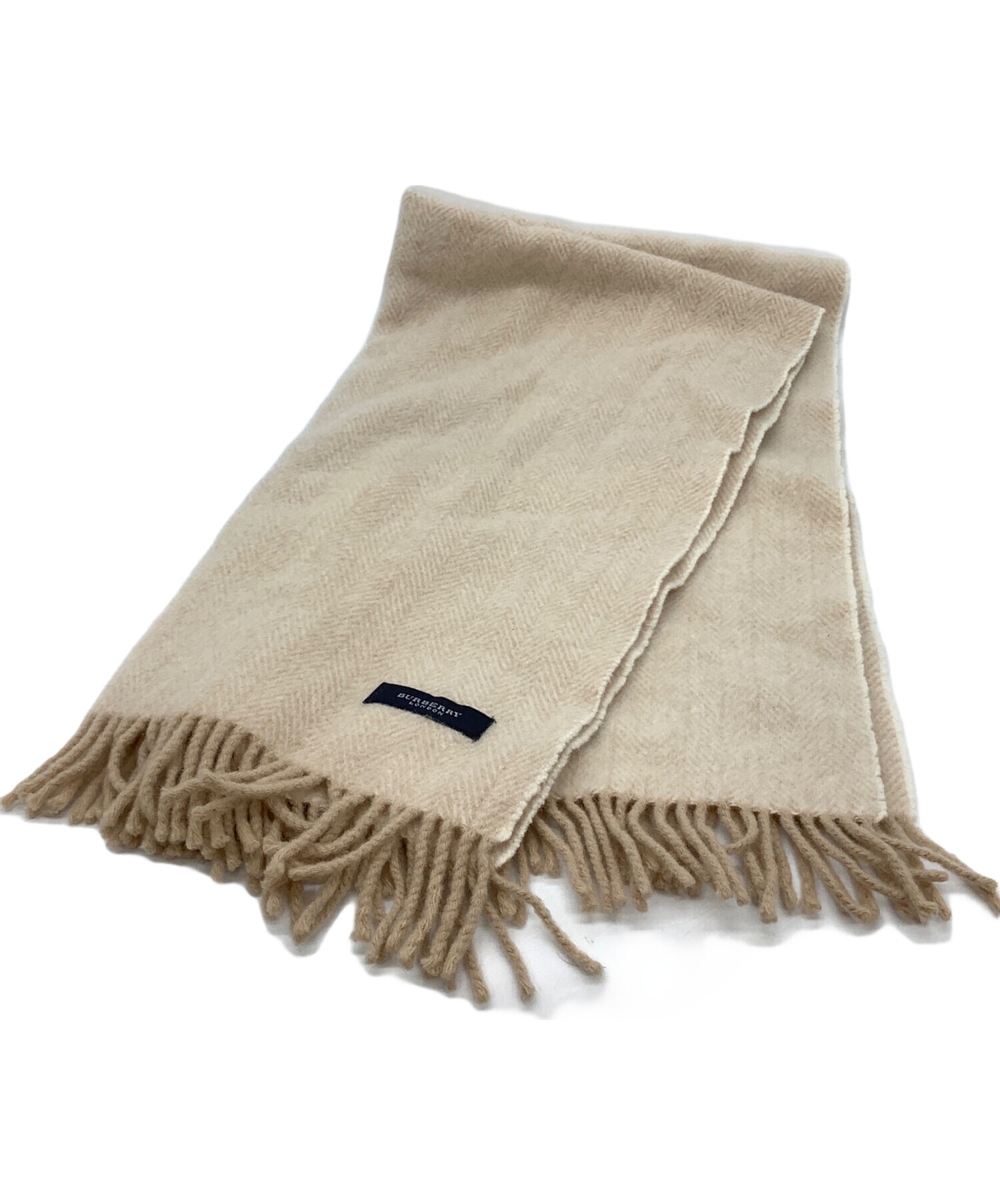 バーバリーロンドン　ウールマフラー　ステッチ　ベージュ　ビッグホースロゴ 中古・古着通販】BURBERRY LONDON (バーバリーロンドン) マフラー