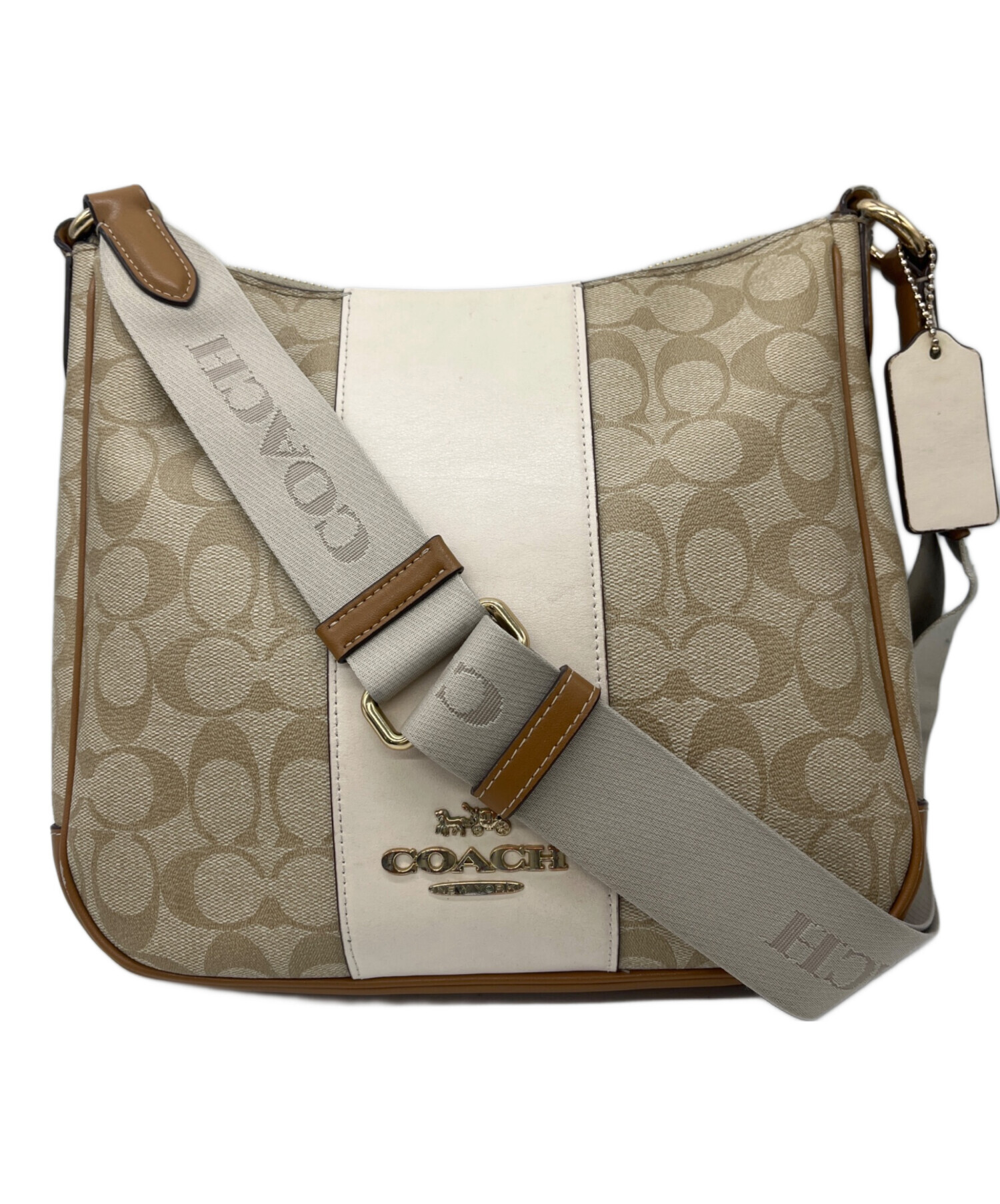中古・古着通販】COACH (コーチ) ショルダーバッグ ベージュ｜ブランド 