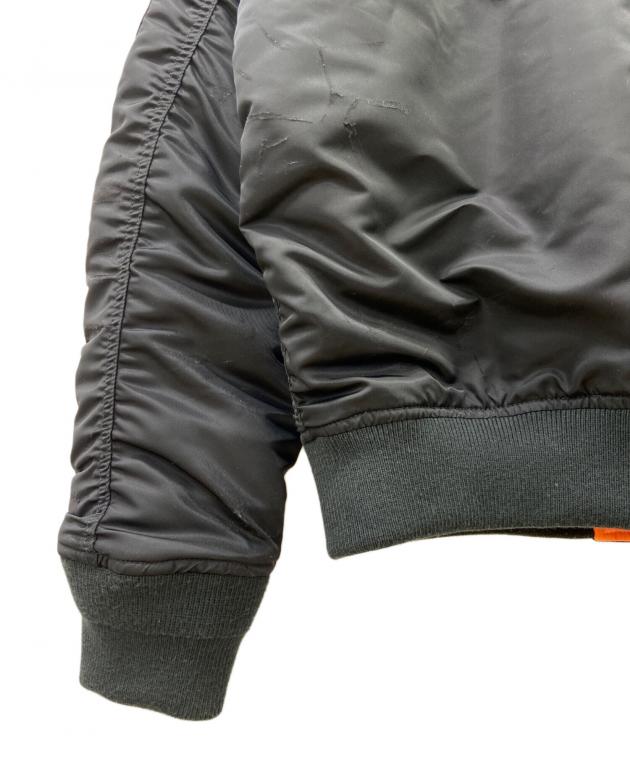 DIESEL MA-1ジャケット ダークグレー 中古・古着通販】DIESEL (ディーゼル) クラッシュ加工MA-1ジャケット