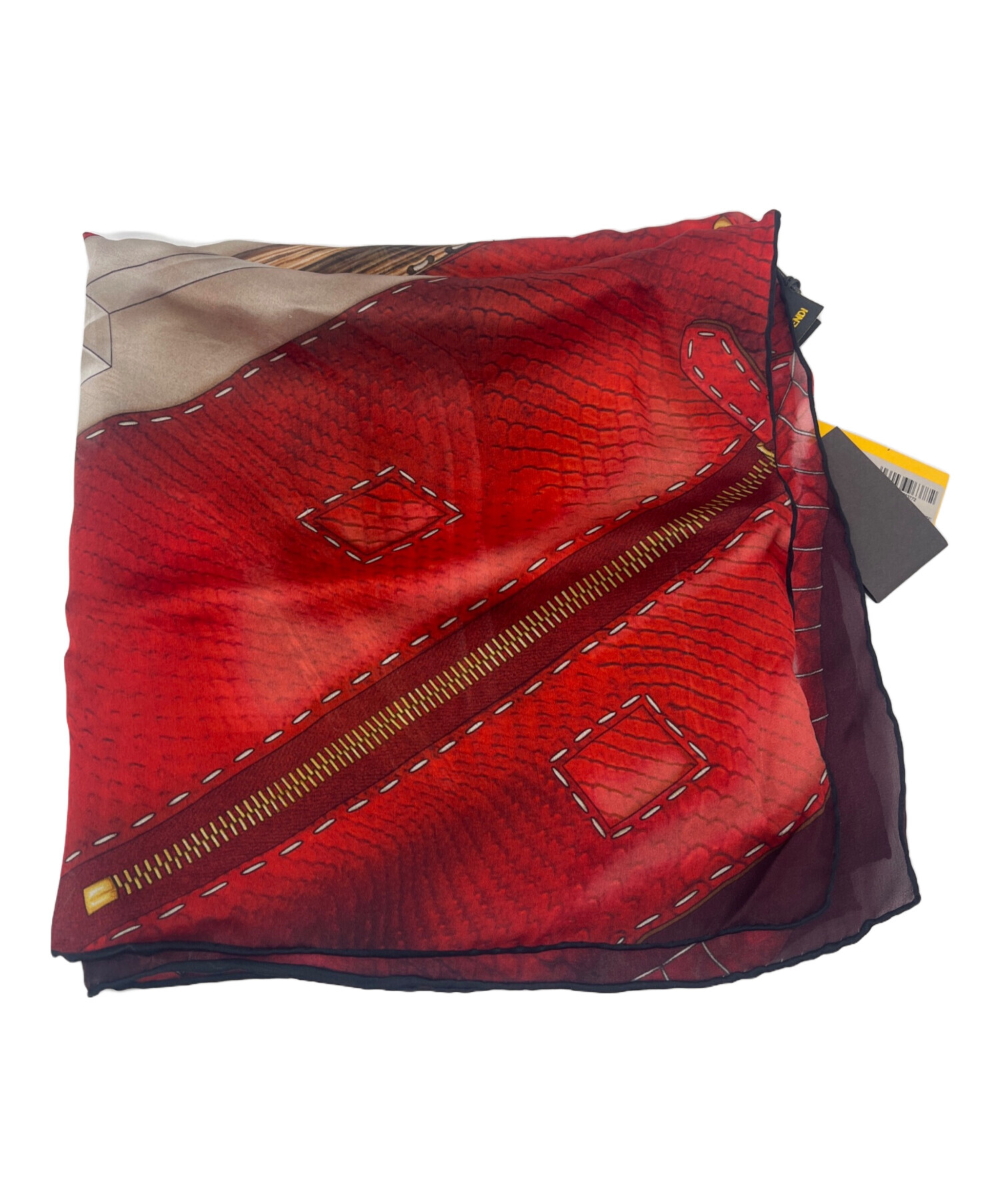 FENDI フェンディ シルク スカーフ 未使用 タグ付 シアー 冷房対策 中古・古着通販】FENDI (フェンディ) シルクスカーフ レッド 未使用品