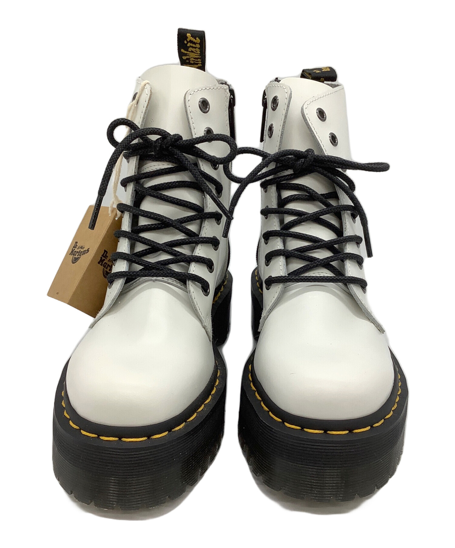 Dr. Martens ホワイトレザー ワークブーツ 中古・古着通販】Dr.Martens (ドクターマーチン) Jadon 8ホールブーツ