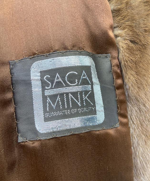 M607-SK14-1018 SAGA MINK サガミンク 銀サガ 毛皮 ファーコート ダークブラウン サイズ:着丈約70cm 肩幅約44cm 袖丈約55cm ⑥