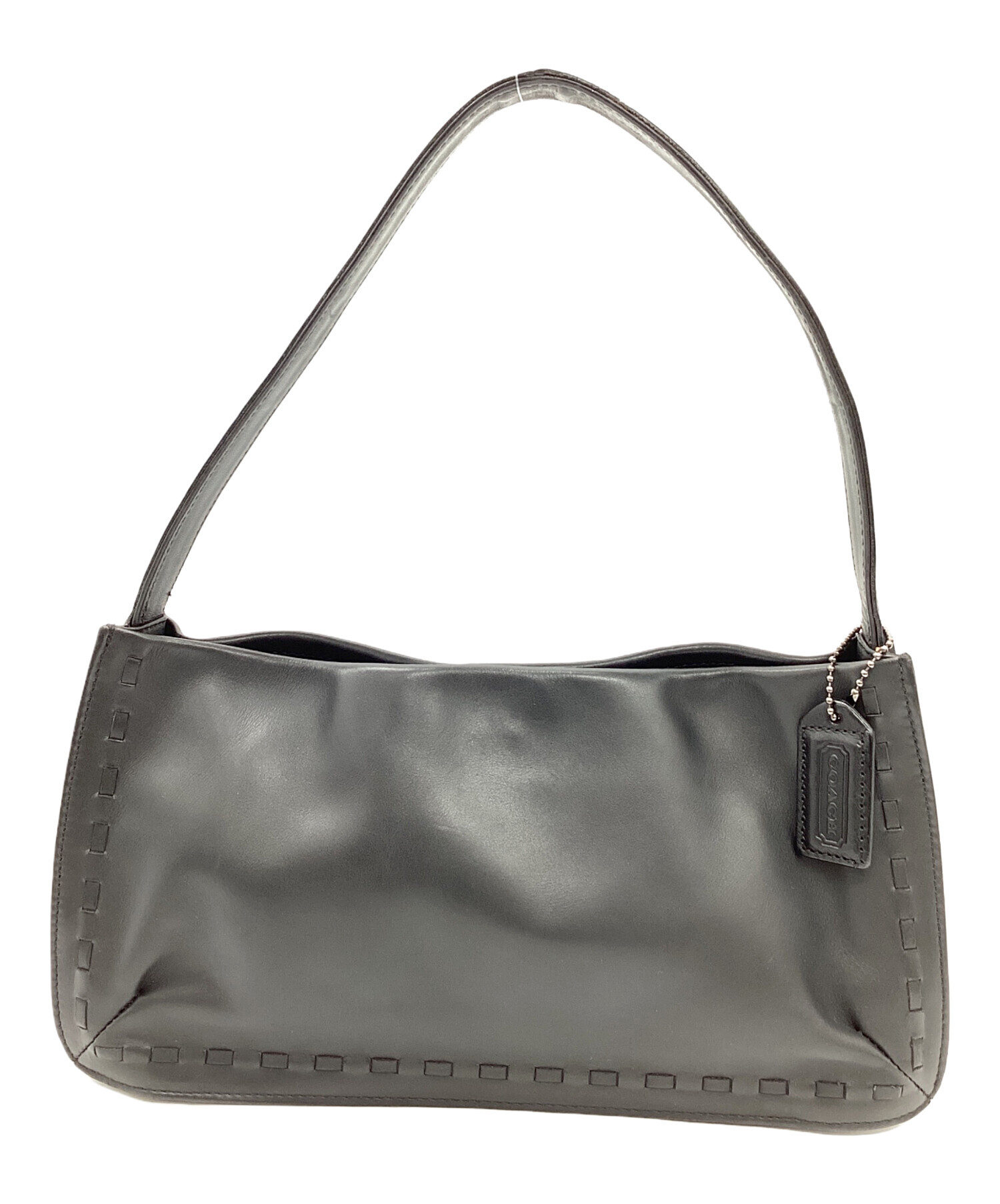 中古・古着通販】COACH (コーチ) ワンショルダーハンドバッグ ブラック 