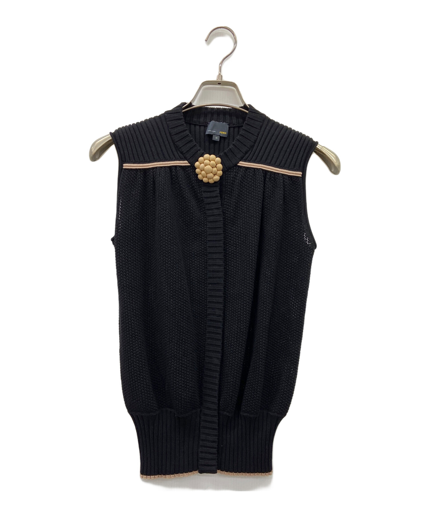 中古・古着通販】FENDI (フェンディ) ジレ ブラック×ベージュ サイズ 