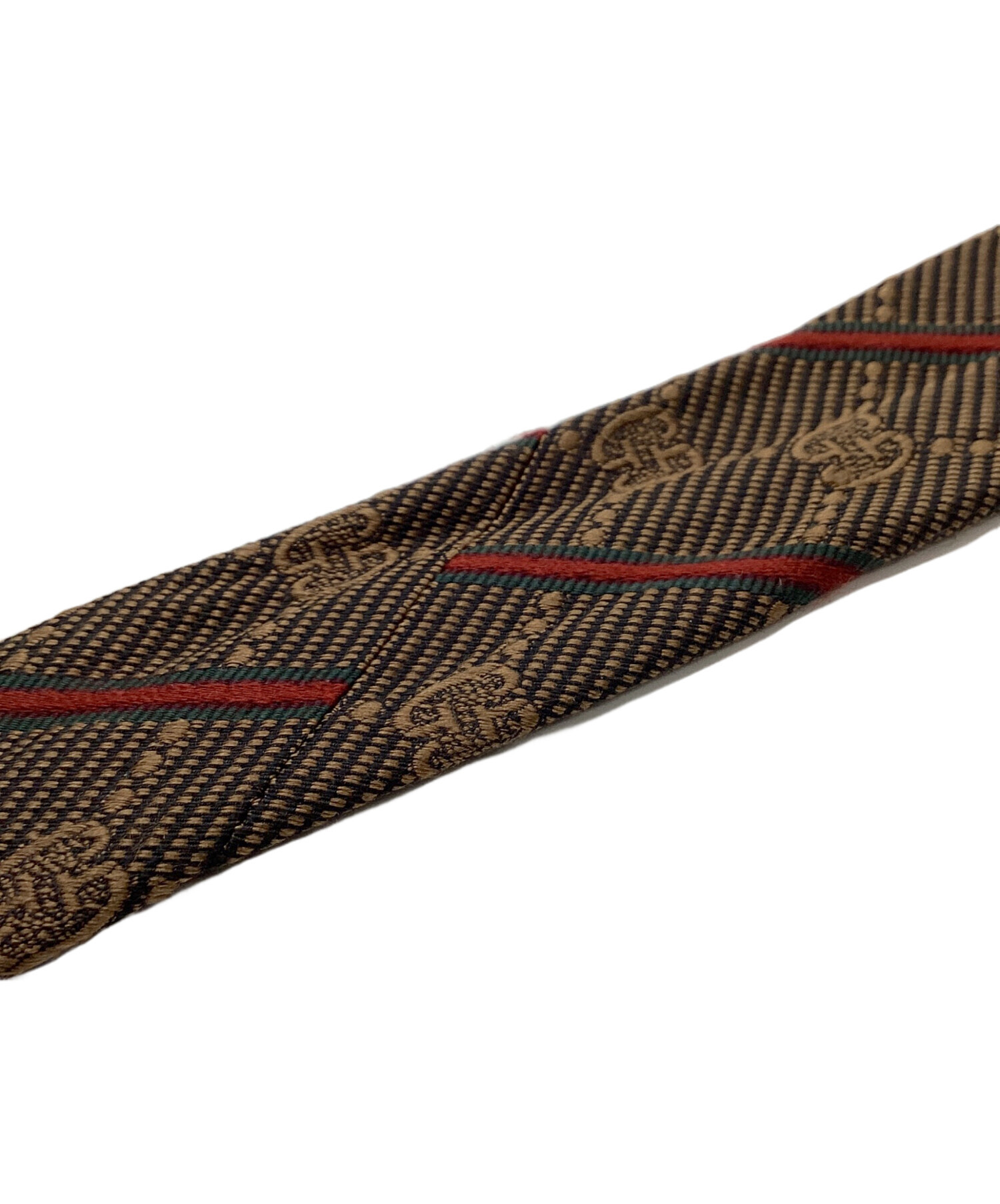 中古・古着通販】GUCCI (グッチ) GG柄ネクタイ ブラウン×レッド サイズ