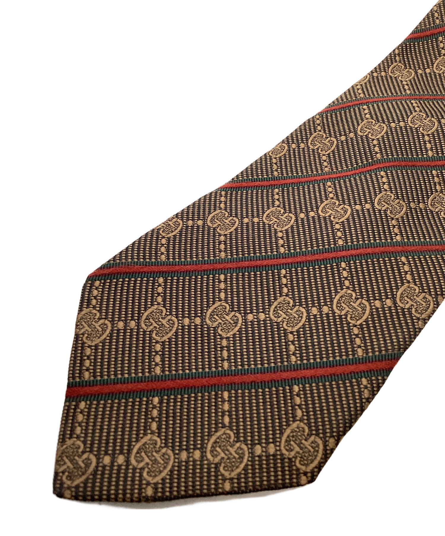 中古・古着通販】GUCCI (グッチ) GG柄ネクタイ ブラウン×レッド サイズ