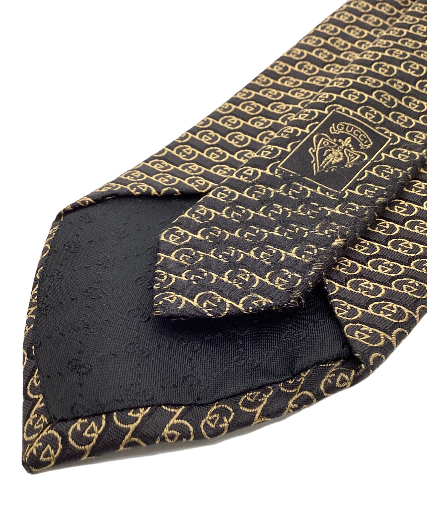 中古・古着通販】GUCCI (グッチ) GG柄シルクネクタイ ブラック