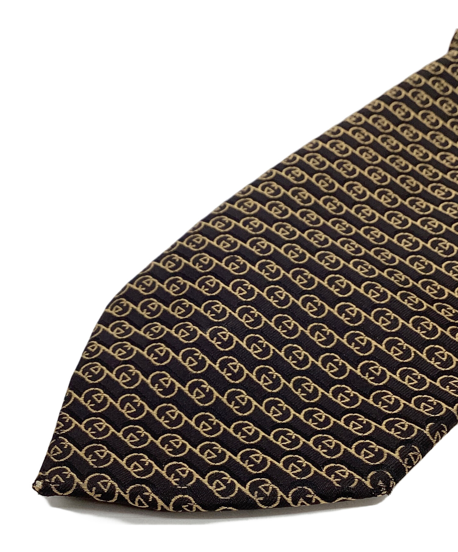 中古・古着通販】GUCCI (グッチ) GG柄シルクネクタイ ブラック