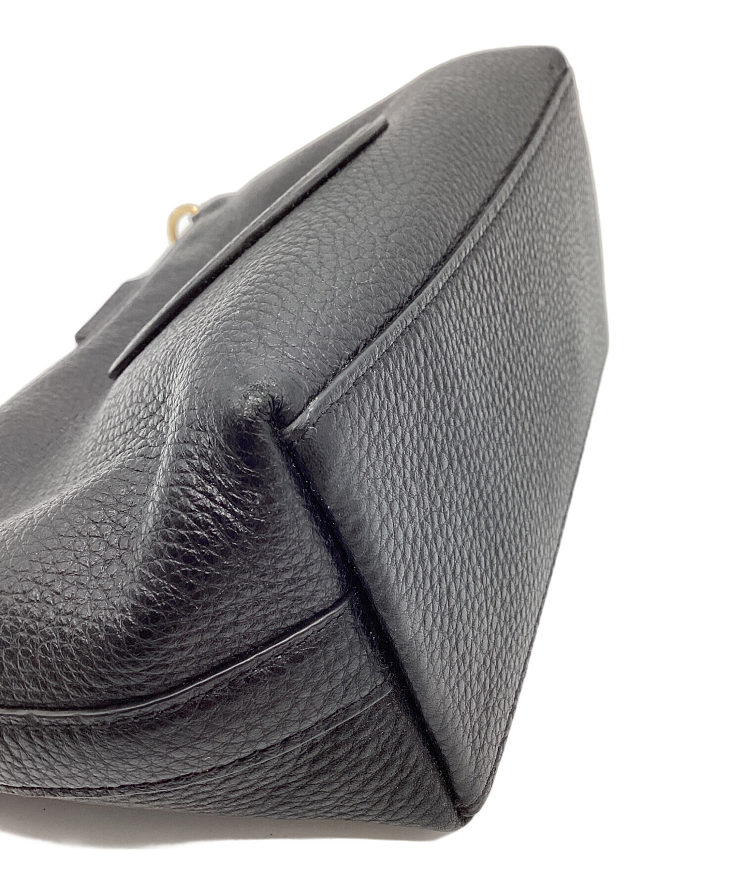 中古・古着通販】COACH (コーチ) ロゴ型押しハンドバッグ ブラック