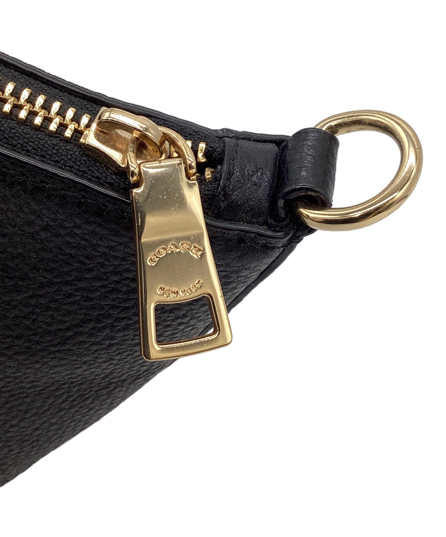 中古・古着通販】COACH (コーチ) ロゴ型押しハンドバッグ ブラック