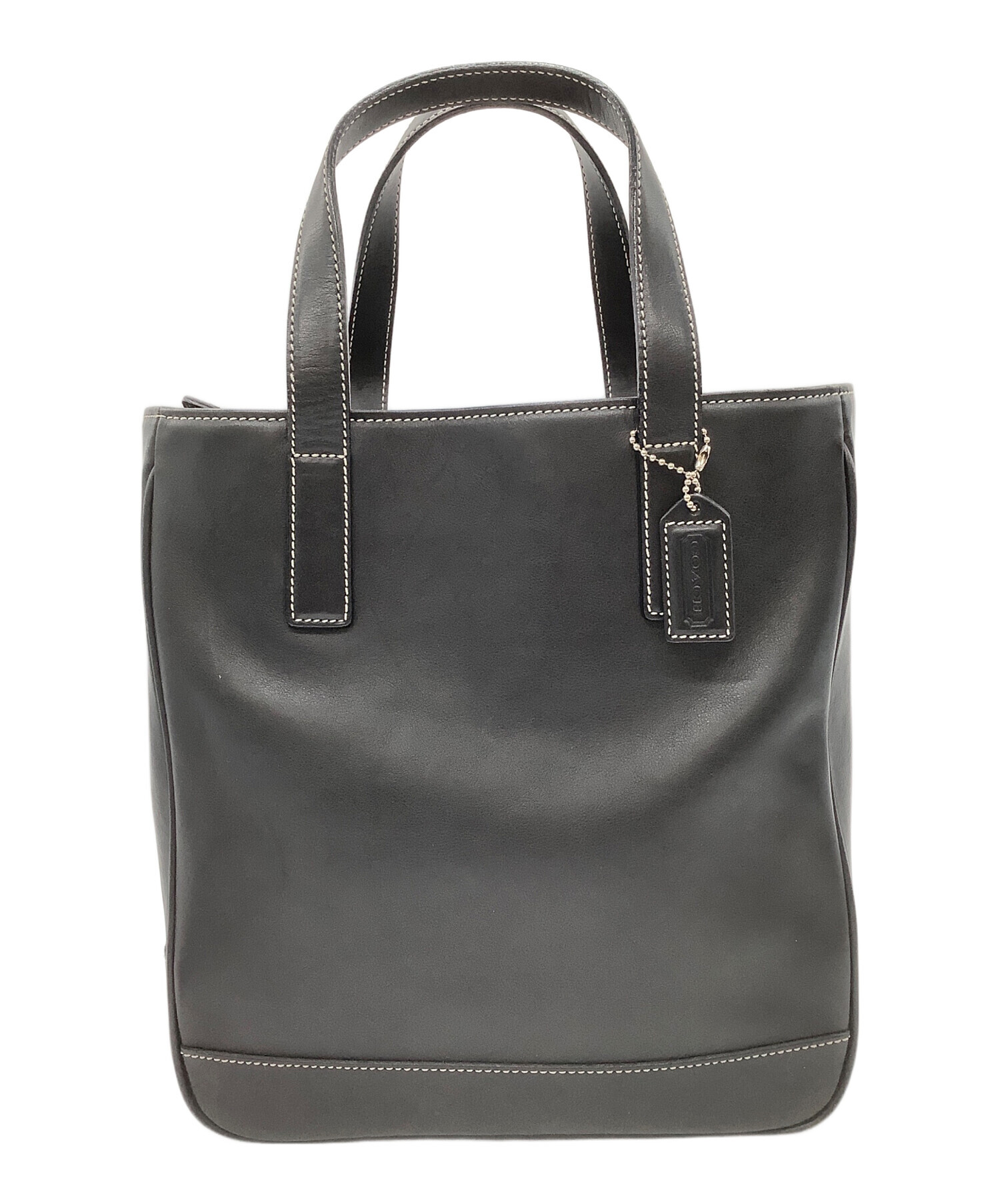 中古・古着通販】COACH (コーチ) レザーハンドバッグ ブラック