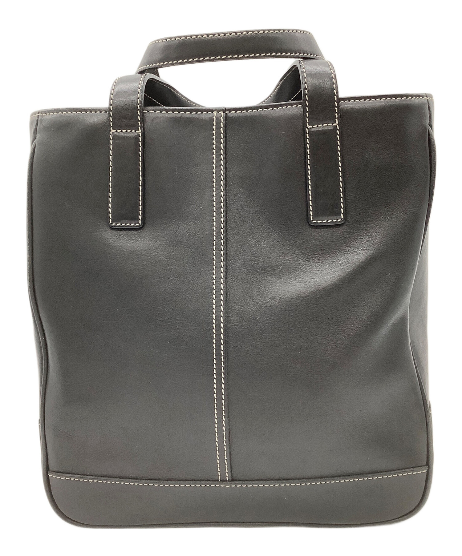 中古・古着通販】COACH (コーチ) レザーハンドバッグ ブラック