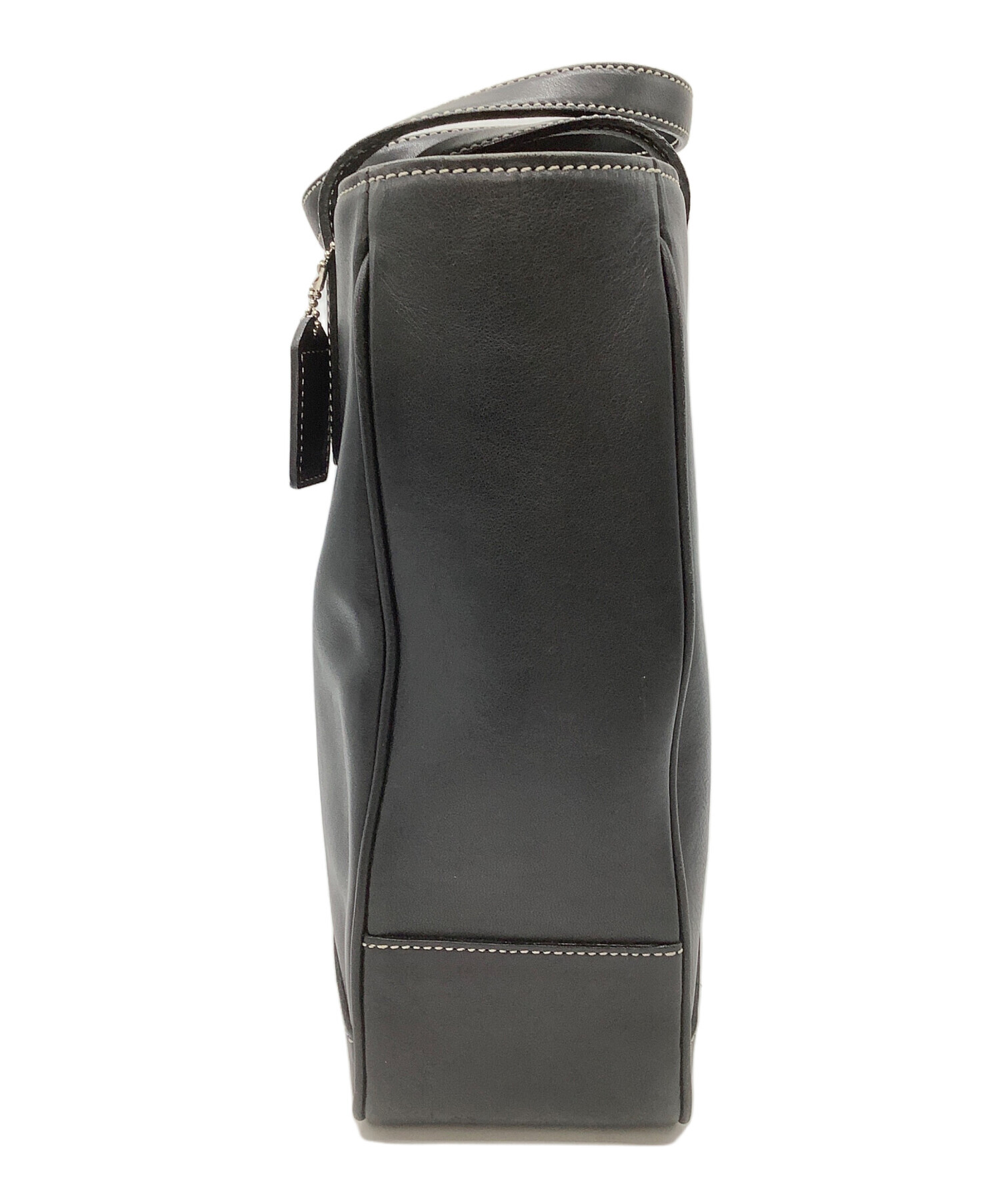 中古・古着通販】COACH (コーチ) レザーハンドバッグ ブラック