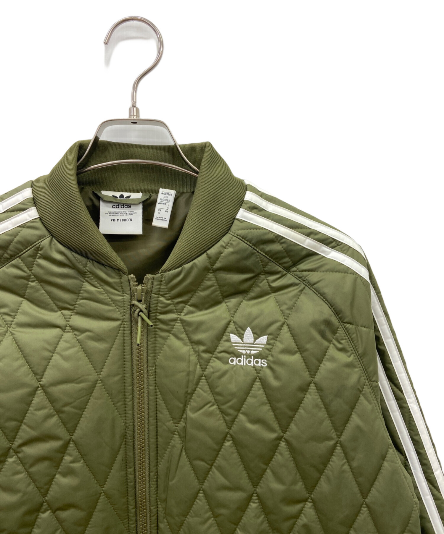 adidas オリーブグリーン キルティングジャケット ASIA S 中古・古着通販】adidas (アディダス) adidas キルティングジャケット
