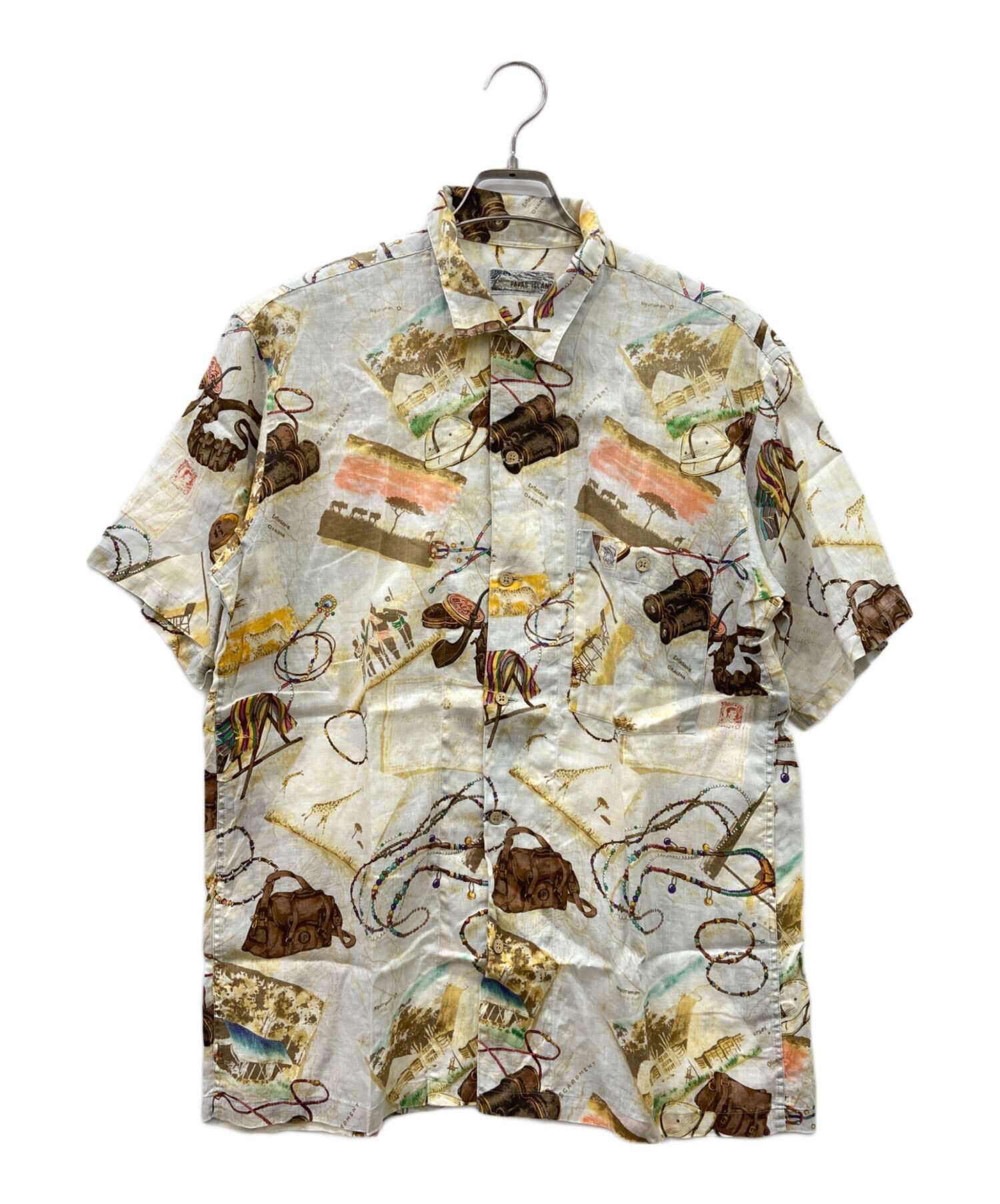 中古・古着通販】PAPAS (パパス) PAPAS アロハシャツ ベージュ サイズ