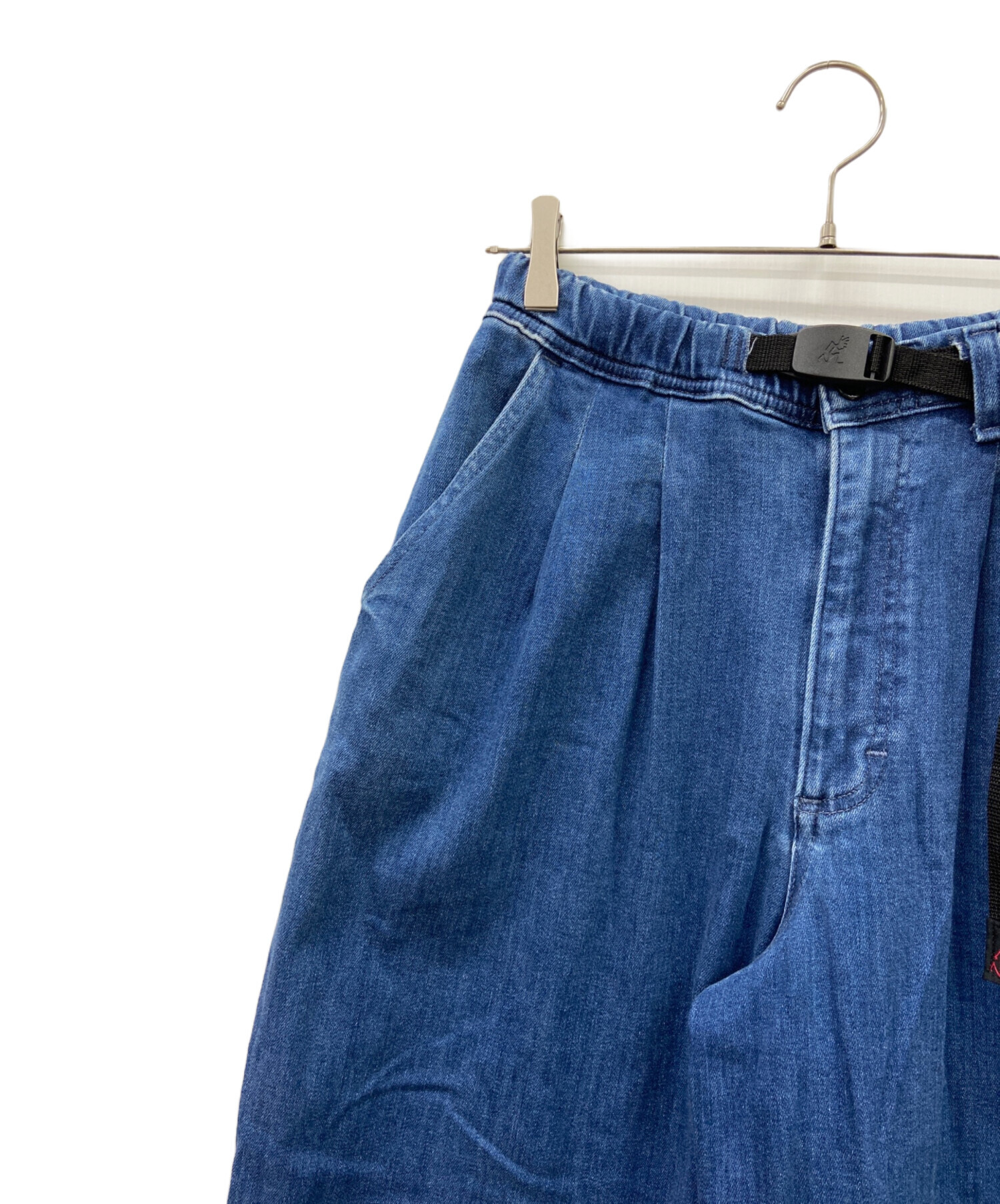 グラミチ リー ショートパンツ デニム コットン 無地 ベルト インディゴ L 中古・古着通販】GRAMICCI (グラミチ) LEE (リー) デニムワイドパンツ
