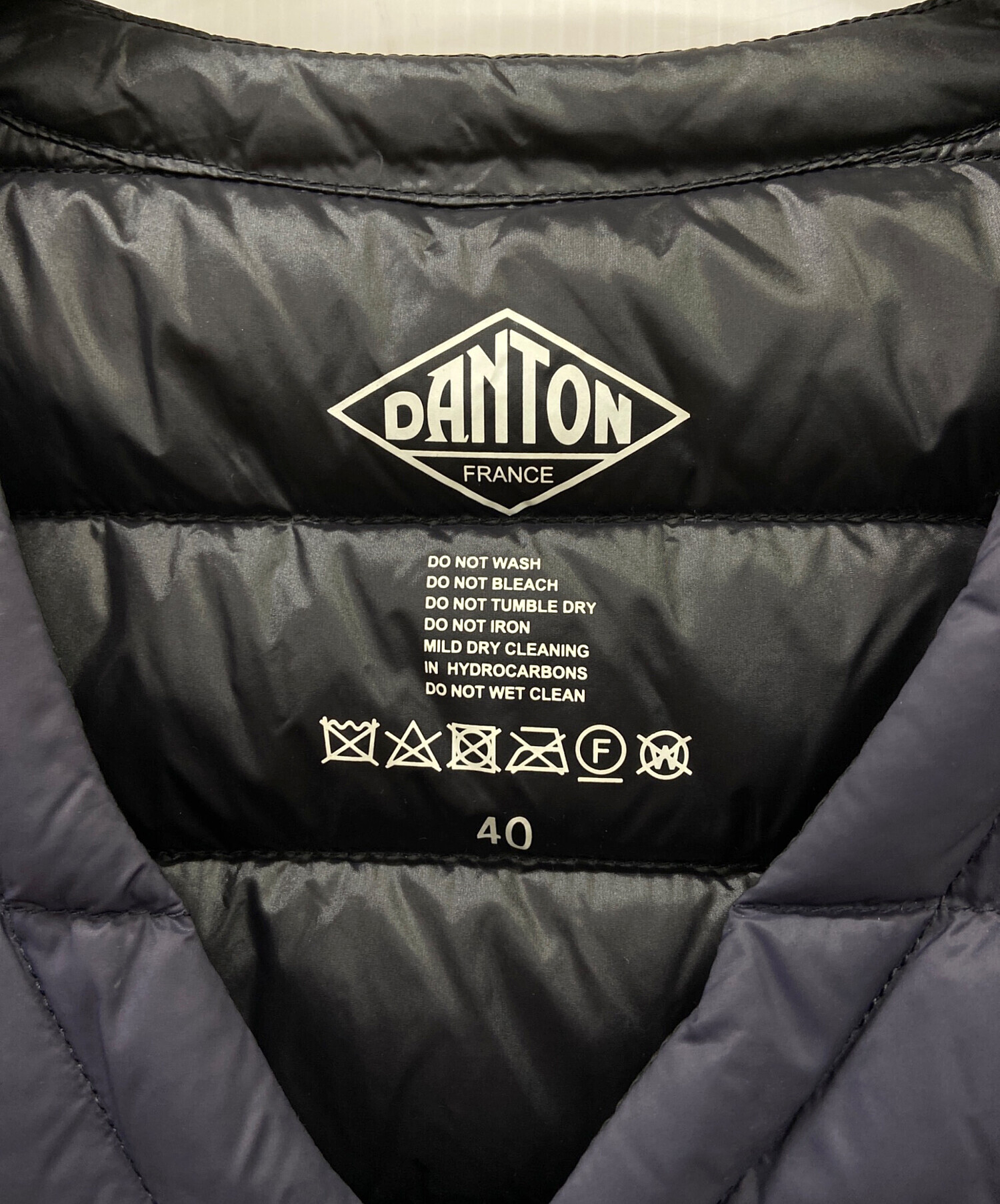 DANTON ダントン ダウンベスト インナーダウン 40 ネイビー 極美品