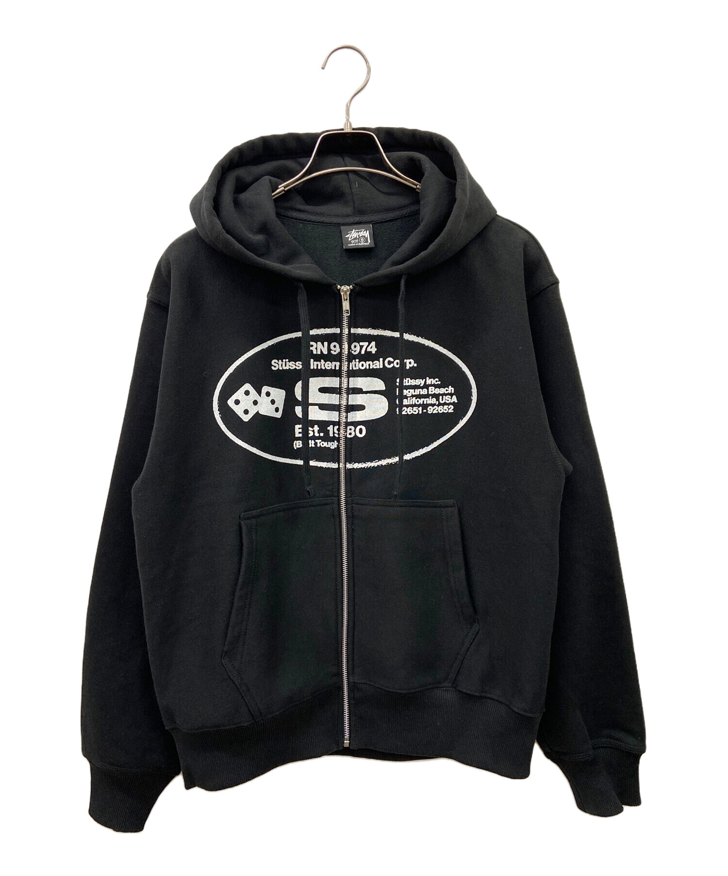 Stussy ブラック フルジップパーカー 買取済み 中古・古着通販】stussy (ステューシー) ジップパーカー ブラック