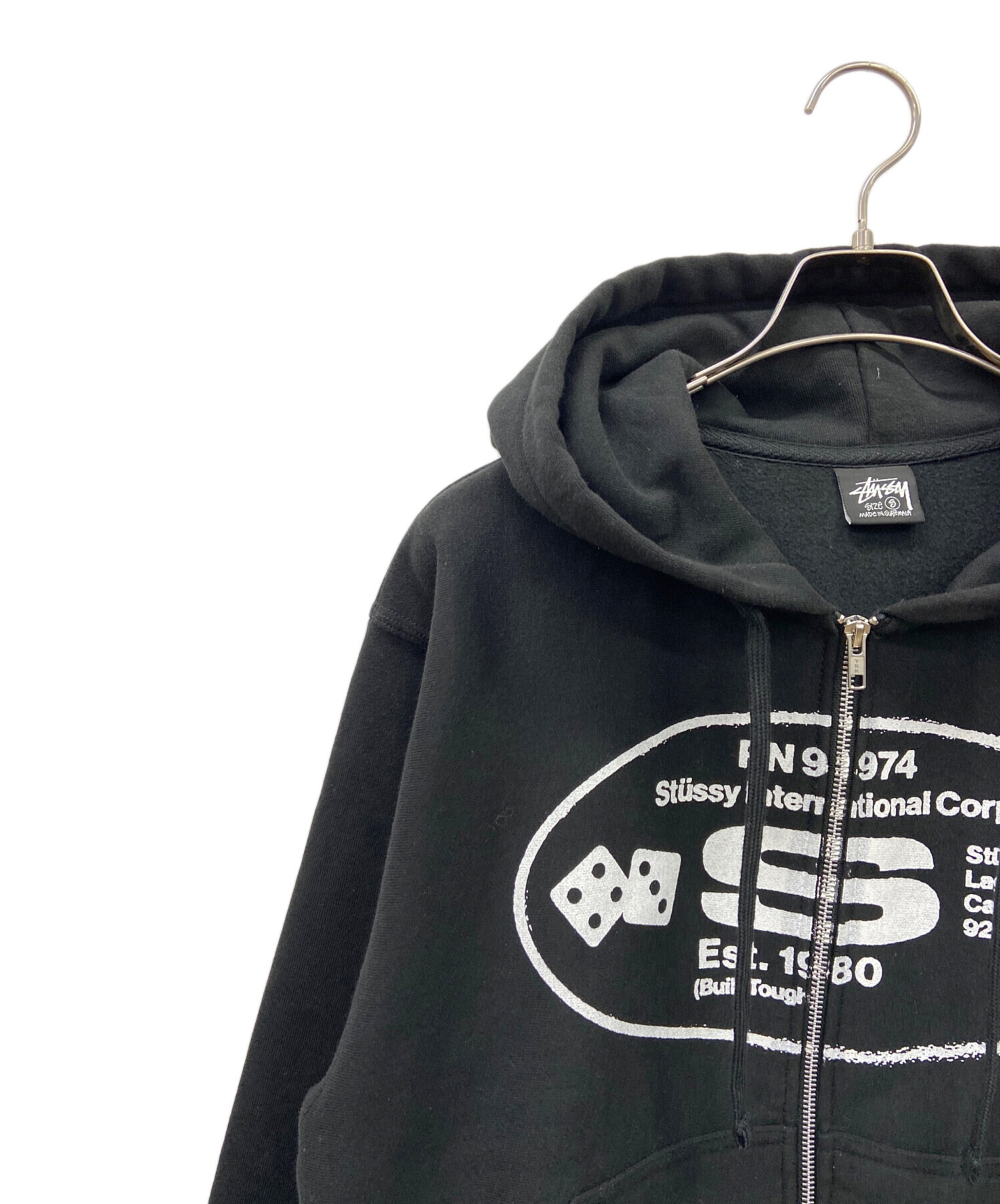 Stussy ブラック フルジップパーカー 買取済み 中古・古着通販】stussy (ステューシー) ジップパーカー ブラック