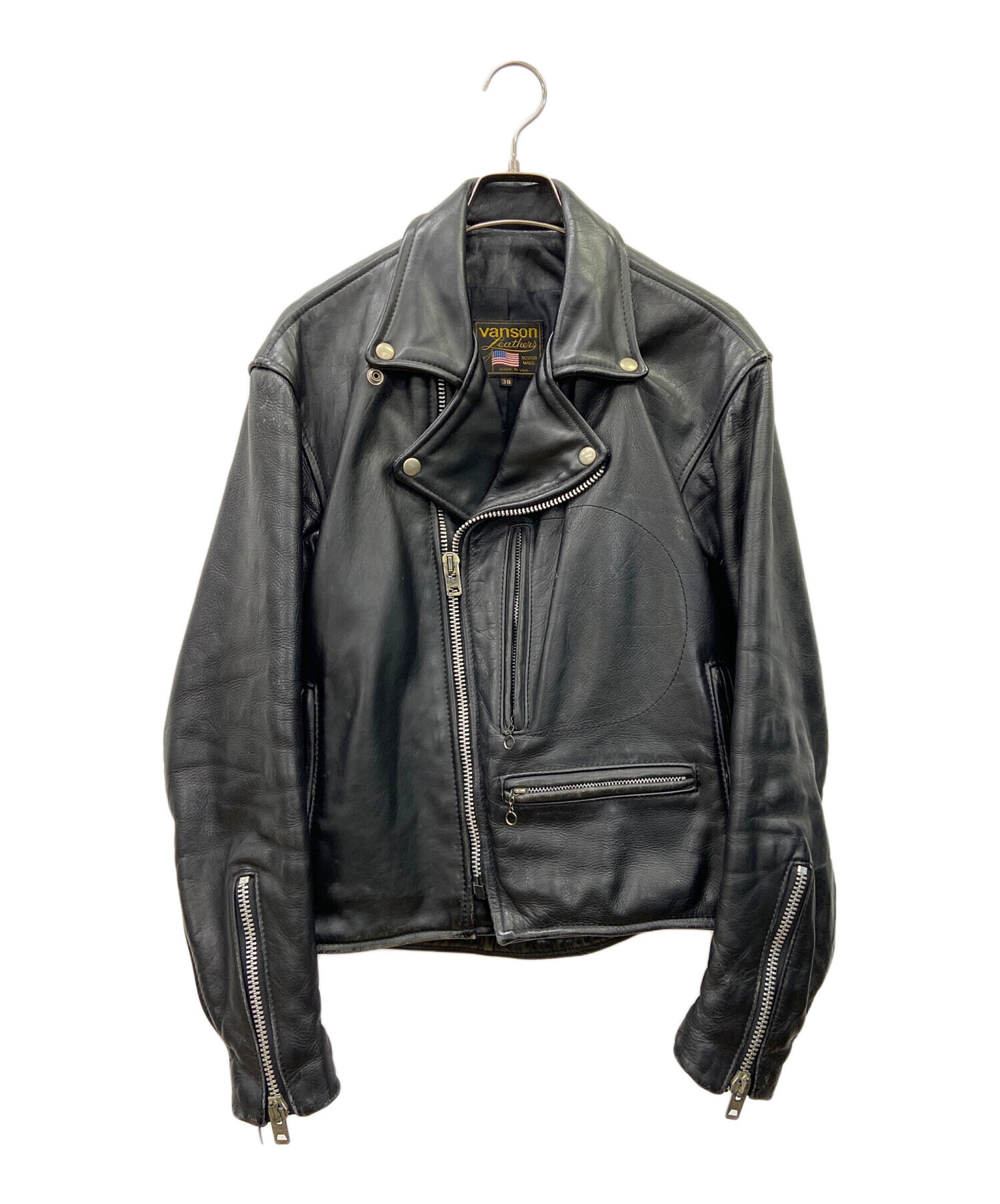 旧黒タグ VANSON モデル F 中古・古着通販】VANSON (バンソン) レザージャケット ブラック サイズ