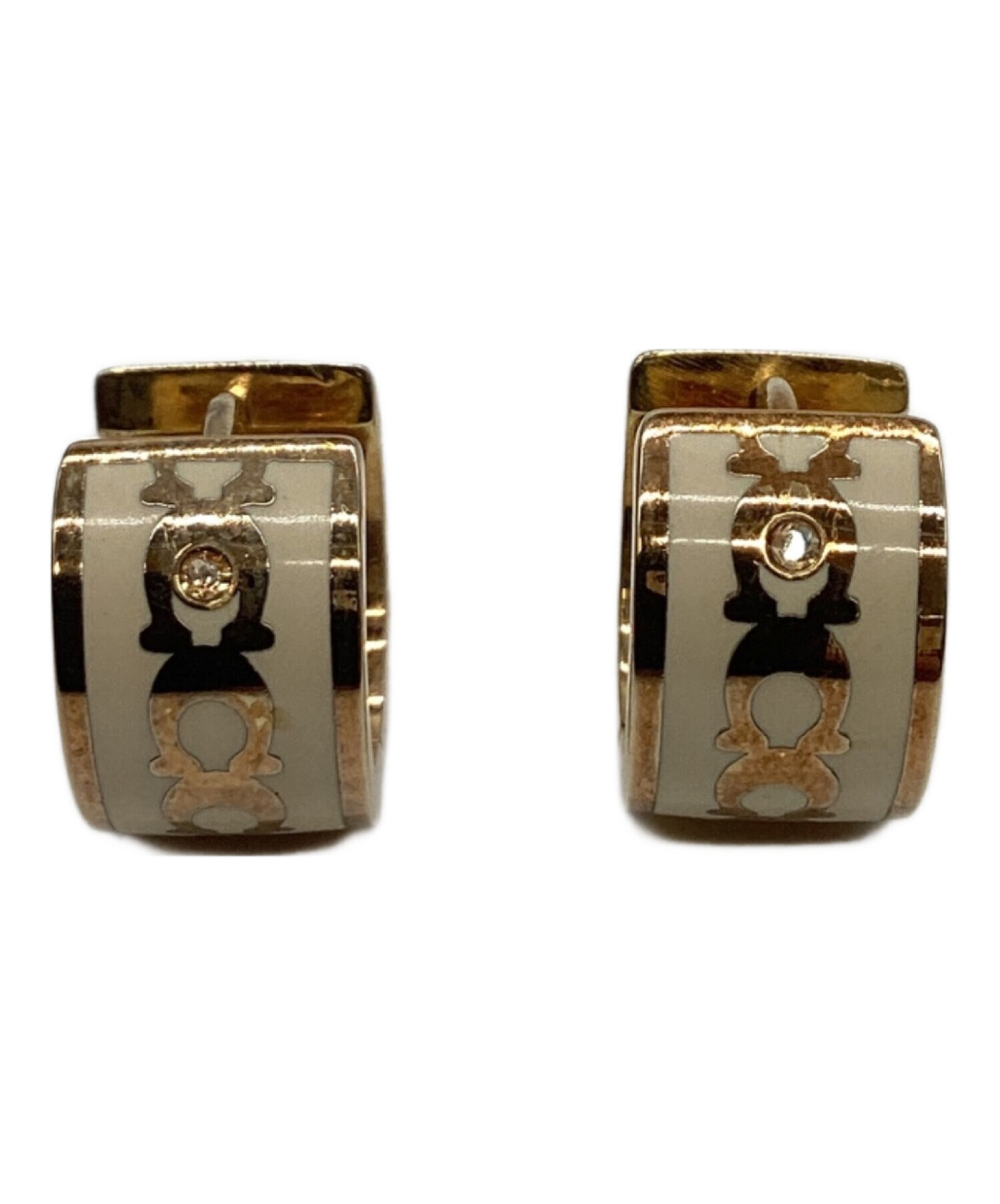 中古・古着通販】COACH (コーチ) COACH ピアス ホワイト×ゴールド