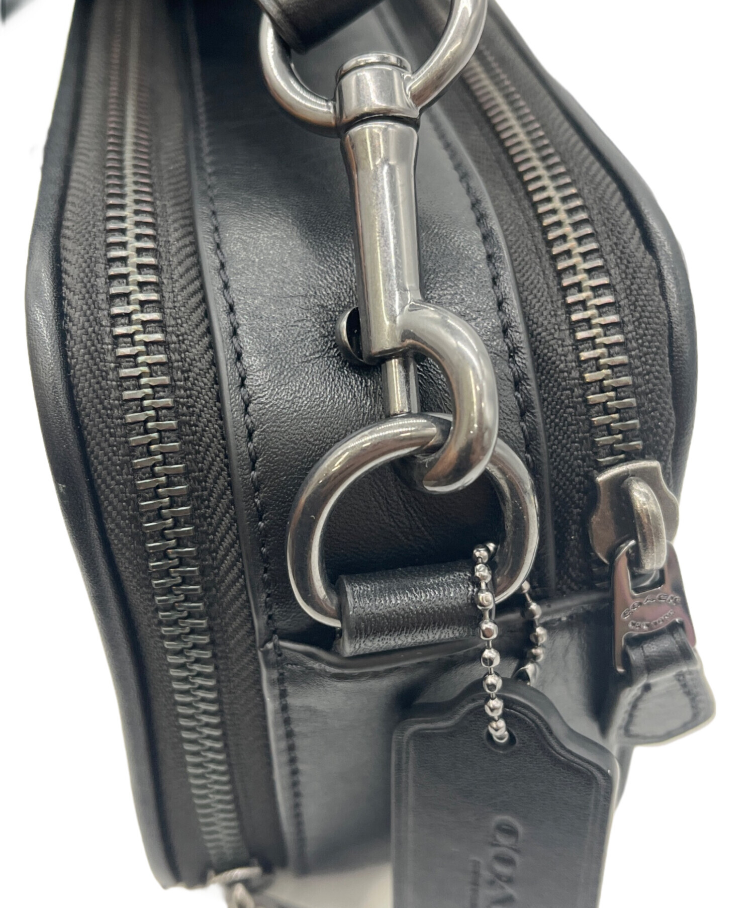 中古・古着通販】COACH (コーチ) ボディバッグ ホワイト×ブラック