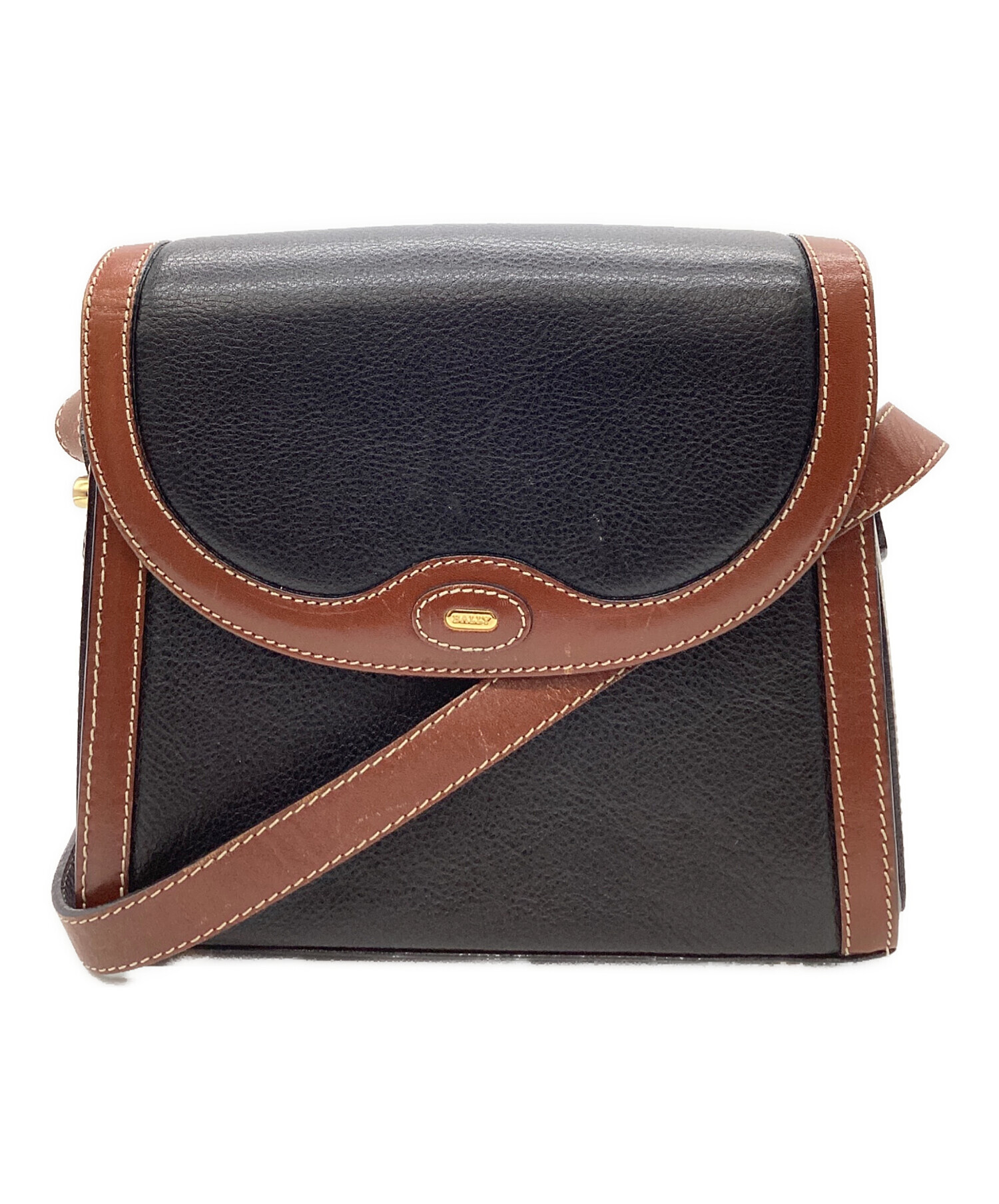 BALLY ダークブラウン ショルダーバッグ【パンチング】 中古・古着通販】BALLY (バリー) BALLY ヴィンテージショルダーバッグ