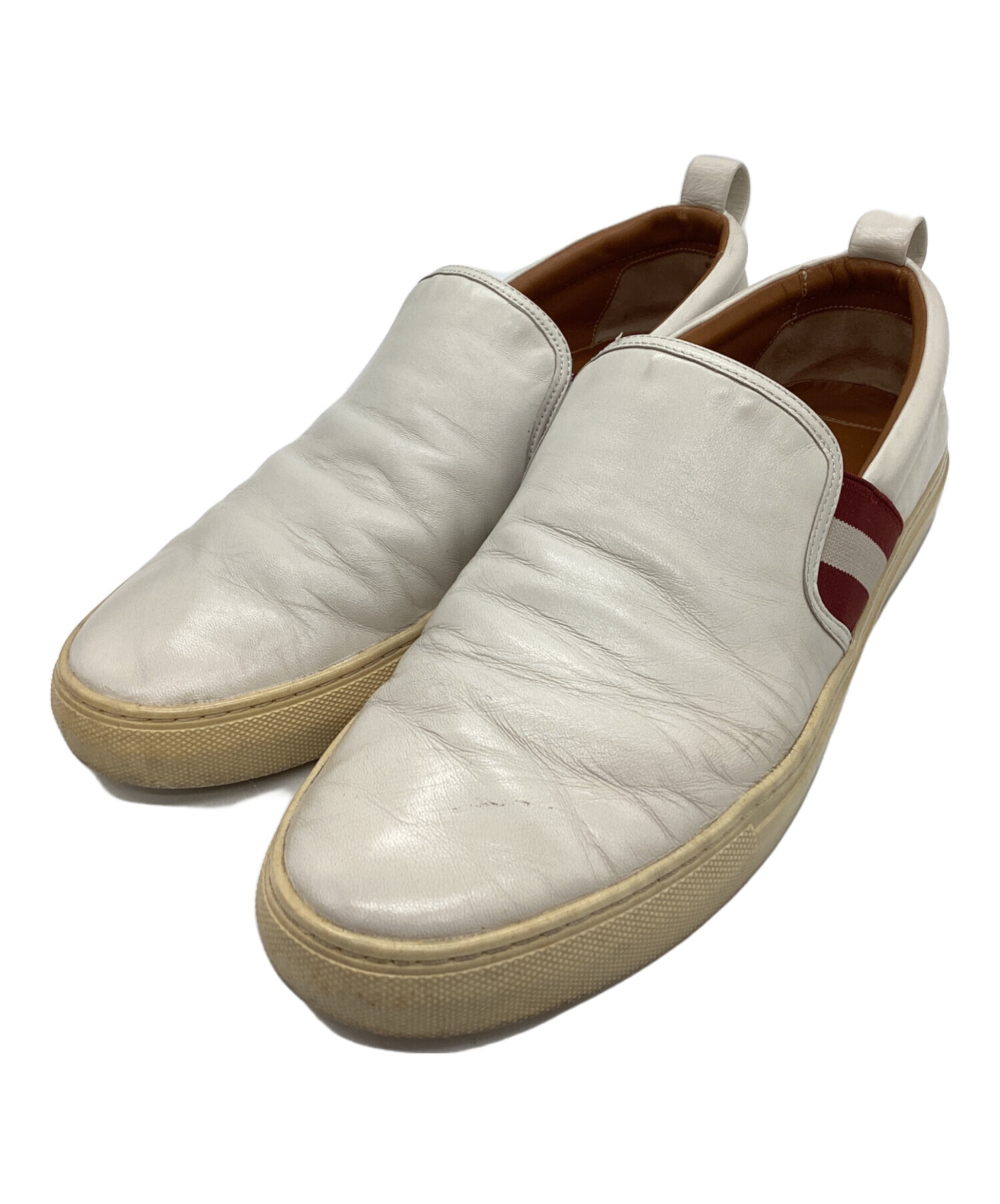 中古・古着通販】BALLY (バリー) BALLY スリッポン ホワイト×レッド