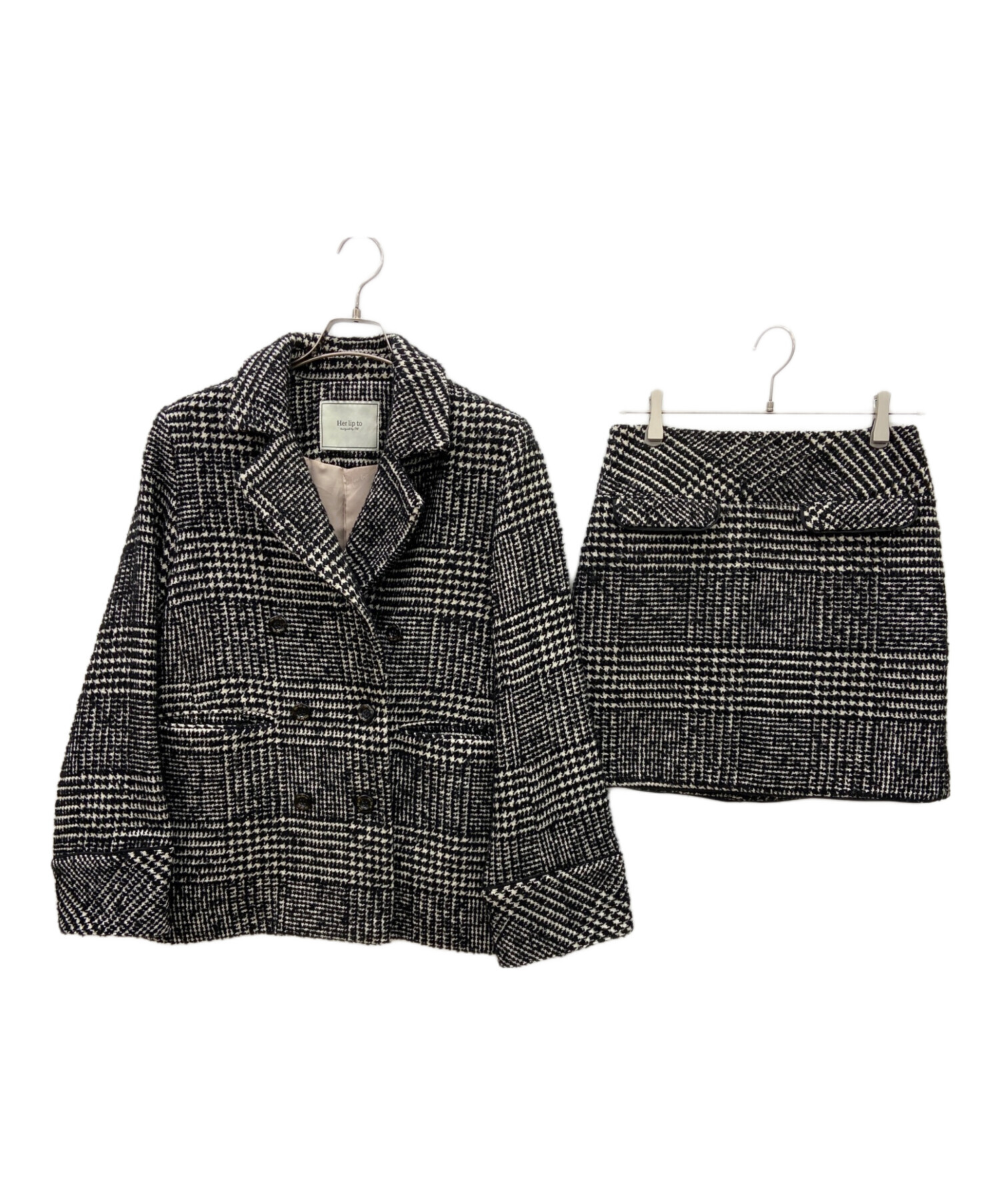 中古・古着通販】Her lip to (ハーリップトゥ) HEMINGWAY CHECK TWEED