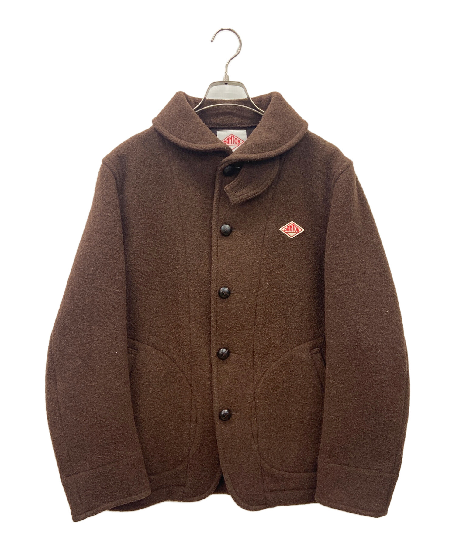 美品　DANTON ダントン ウールモッサ フードジャケット 茶色　40 中古・古着通販】DANTON (ダントン) ウールモッサシングルジャケット